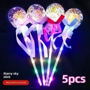 5 Fairy Stick Wave Ball Magic Stick Sparkling Ball Gift Wedding Party Supplies